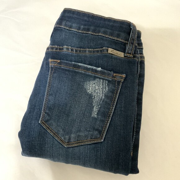 KanCan Skinny Jeans Animal Print Patch Distressed Blue 25 - Picture 9 of 10